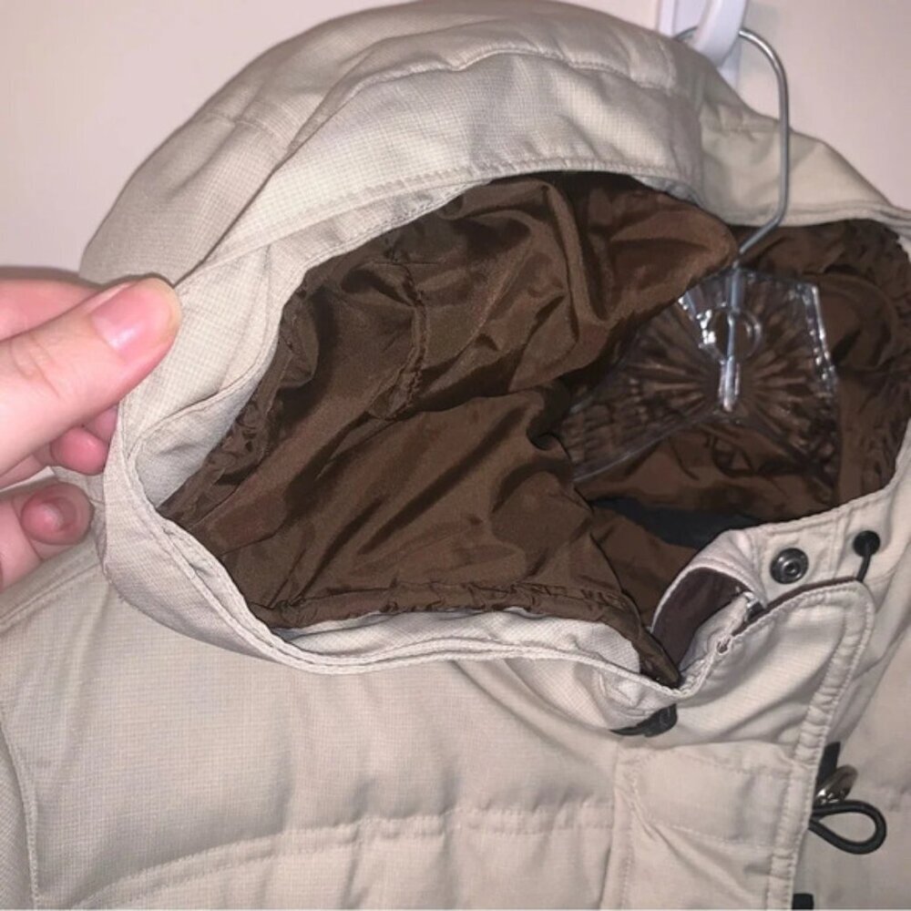 Sorel Cream Brown Winter Hooded Jacket Down Filled S - Picture 7 of 13